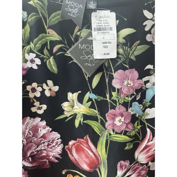 NWT's $138 MODA SETA - ITALY Silk Blend Floral Dress Size Medium - Picture 2 of 3